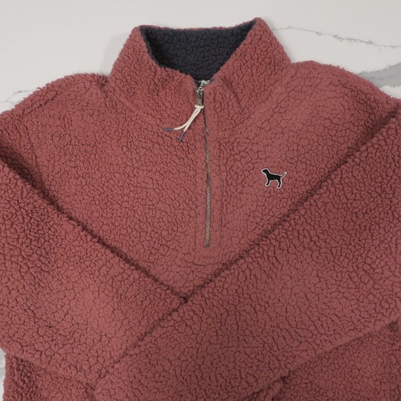 PINK Victoria's Secret Rose Sherpa Pullover Medium - Picture 1 of 5